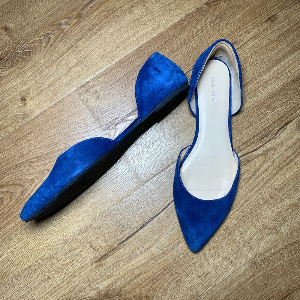 Nine West Stardust Pointed Toe Suede Flats 12M
